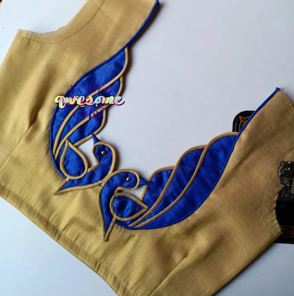 peacock work blouse design