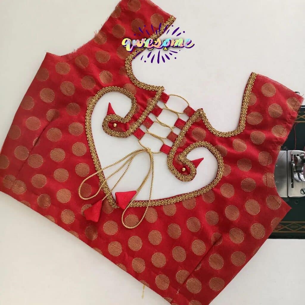 peacock work blouse design