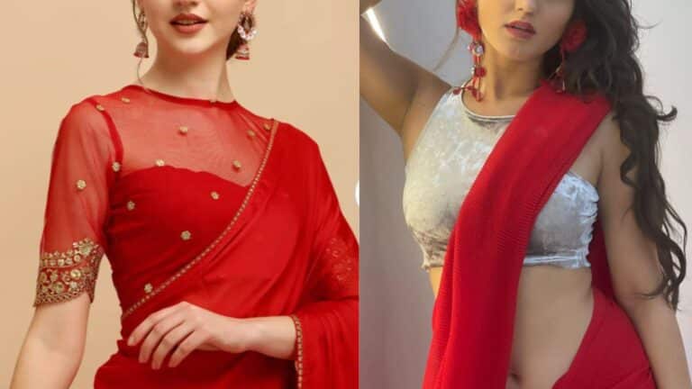 How to Style Blouses in Red Saree