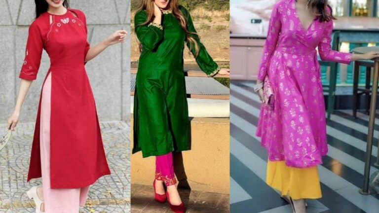 Kurti and Salwar Contrast Combination