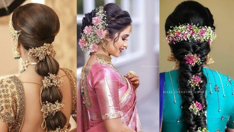 50+ Modern Reception Hairstyles For Saree 2023