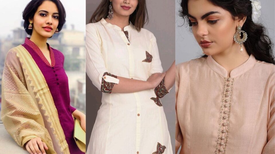 Stand Collar Cotton Kurti at Rs650Piece in jaipur offer by Pancholi  Collection