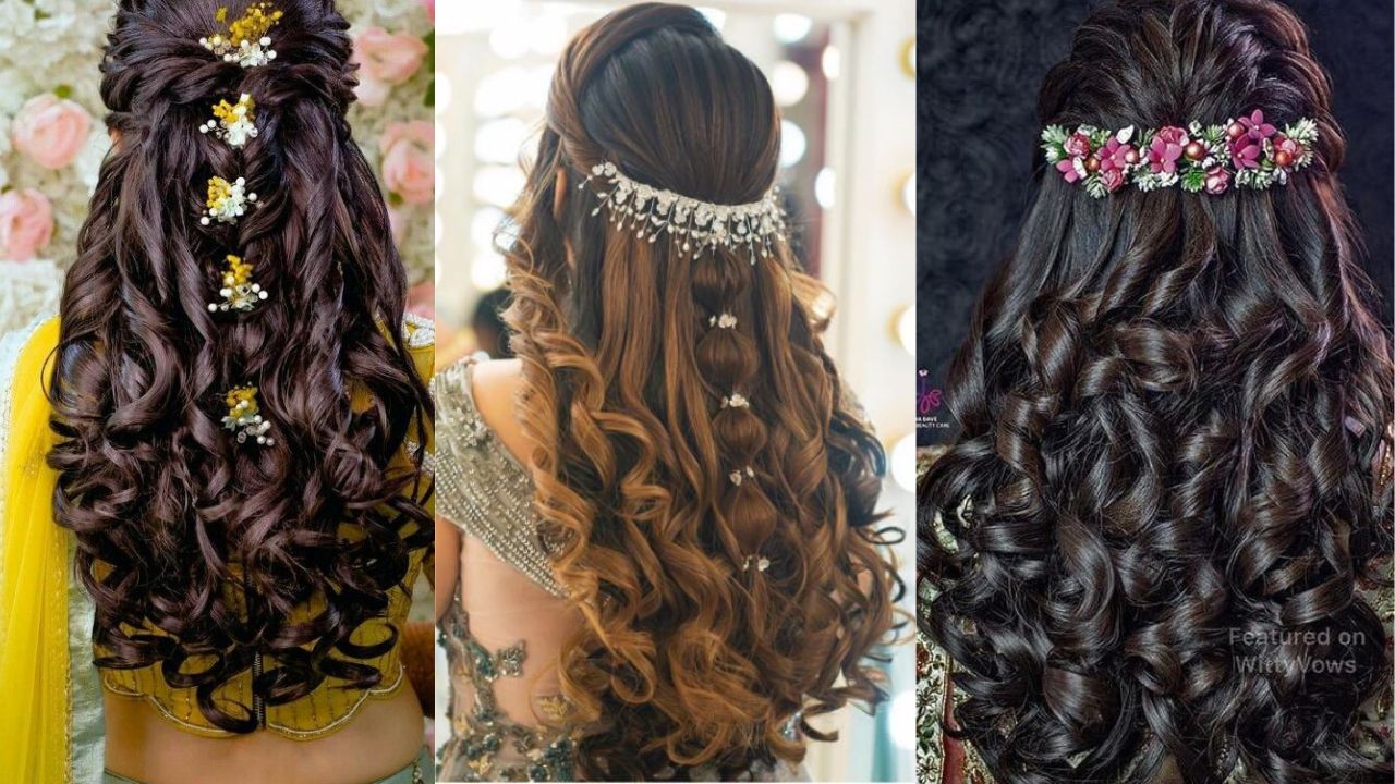 20 Best and Beautiful Indian Bridal Hairstyles for Engagement  Wedding  Party  hairstyles for long hair Indian bridal hairstyles Hair styles