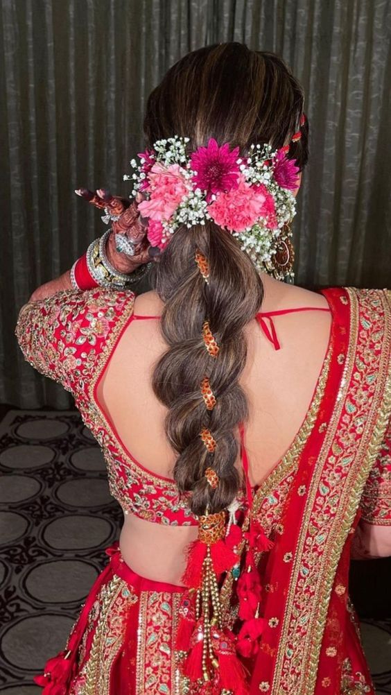 Indian Bridal HairStyle Step By Step  South Indian Bridal Hair Style For  Wedding  Reception  YouTube