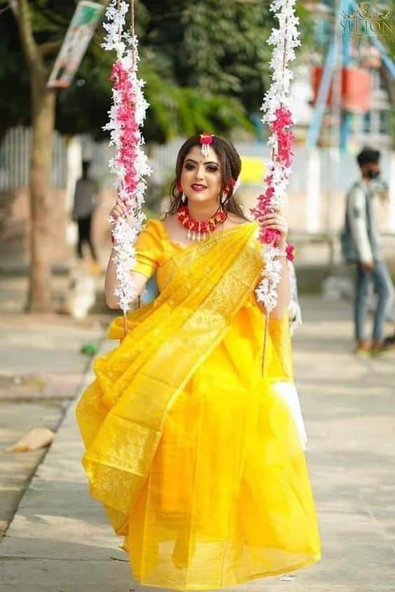 Trendy Yellow Saree For Haldi Ceremony 2023