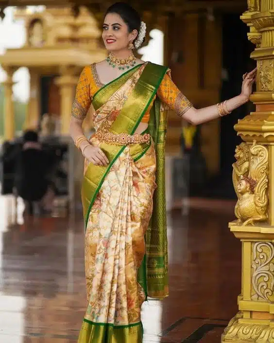 Trendy Kanchipuram Saree For Bride