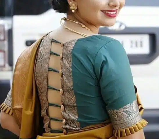 Saree Blouse With Buttons On Back