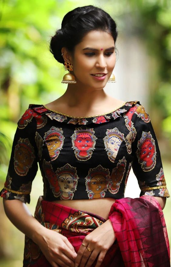30+ Latest Black Blouse Designs For Saree