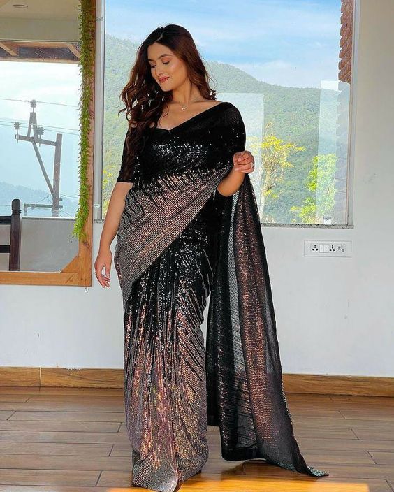 33+ Latest Trendy Sequin Work Saree