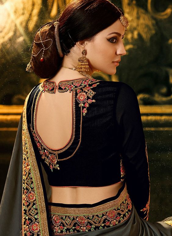 30+ Latest Black Blouse Designs For Saree