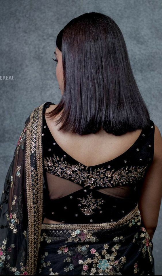 30+ Latest Black Blouse Designs For Saree