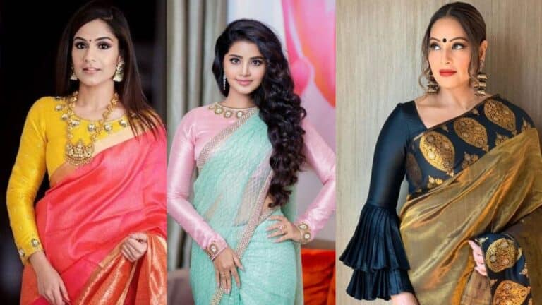 21+ Latest Long Sleeve Blouse Designs For Saree