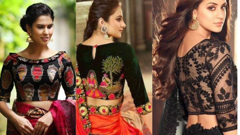 Latest Black Blouse Designs For Saree