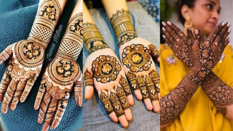 Latest Bridal Lotus Mehndi Designs