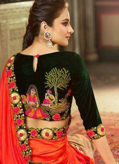 30+ Latest Black Blouse Designs For Saree