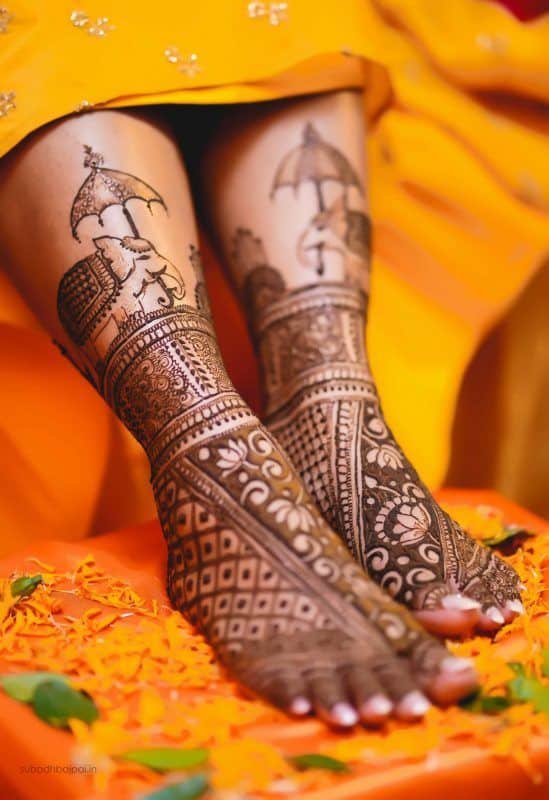 Latest Bridal Lotus Mehndi Designs