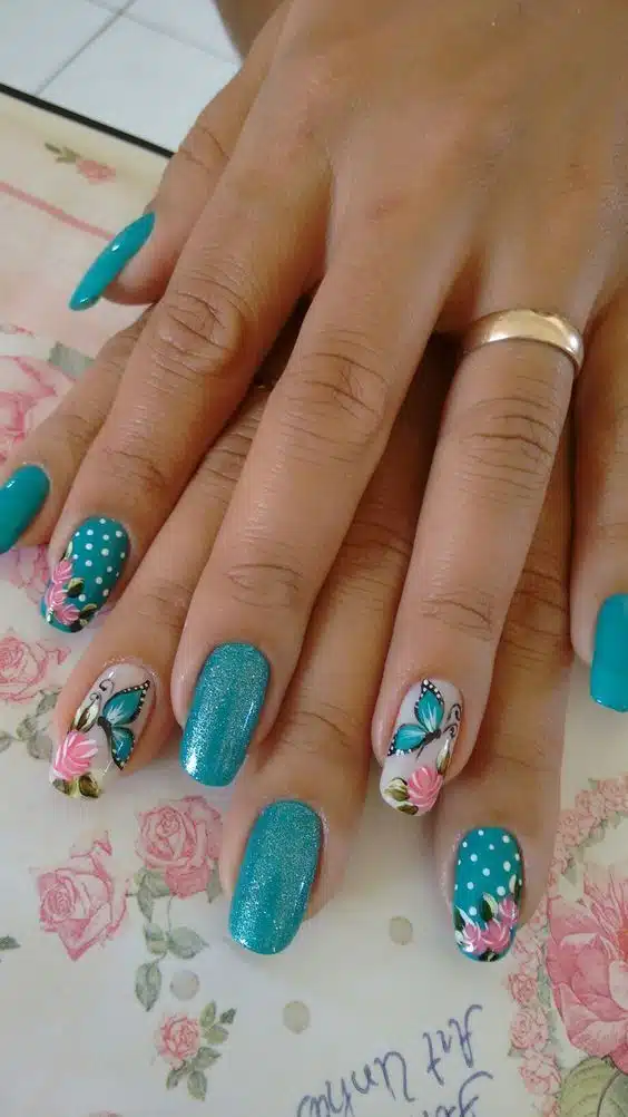 Spring Floral Nails