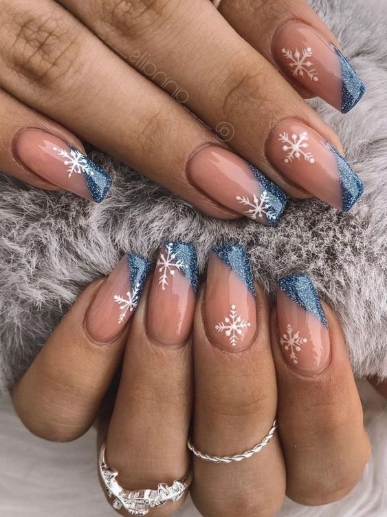 60+ Trendy Snowflake Nail Designs To Feel Cool Cool