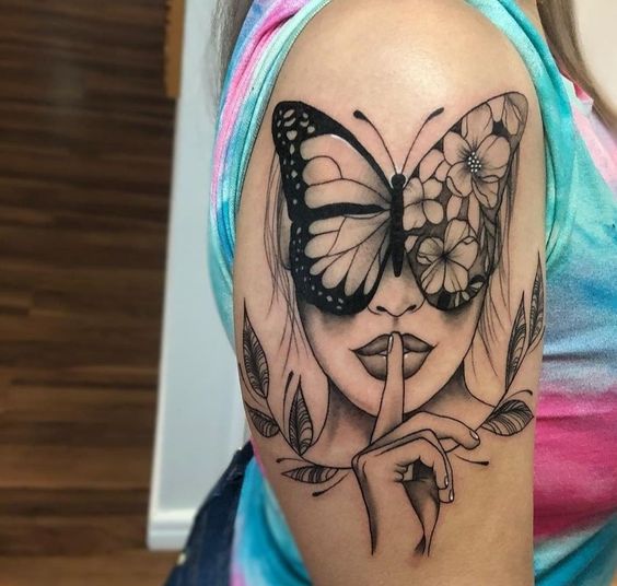 Black Flower Temporary Tattoos Sticker Arm Sleeve Rose Moon Butterfly Snake   eBay