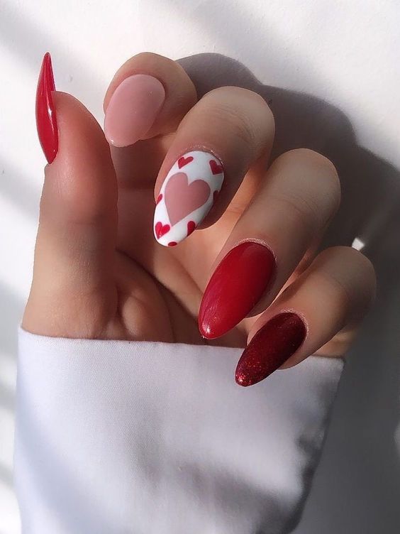 50+ Trendy Heart Nail Designs That Makes Your Finger Pretty
