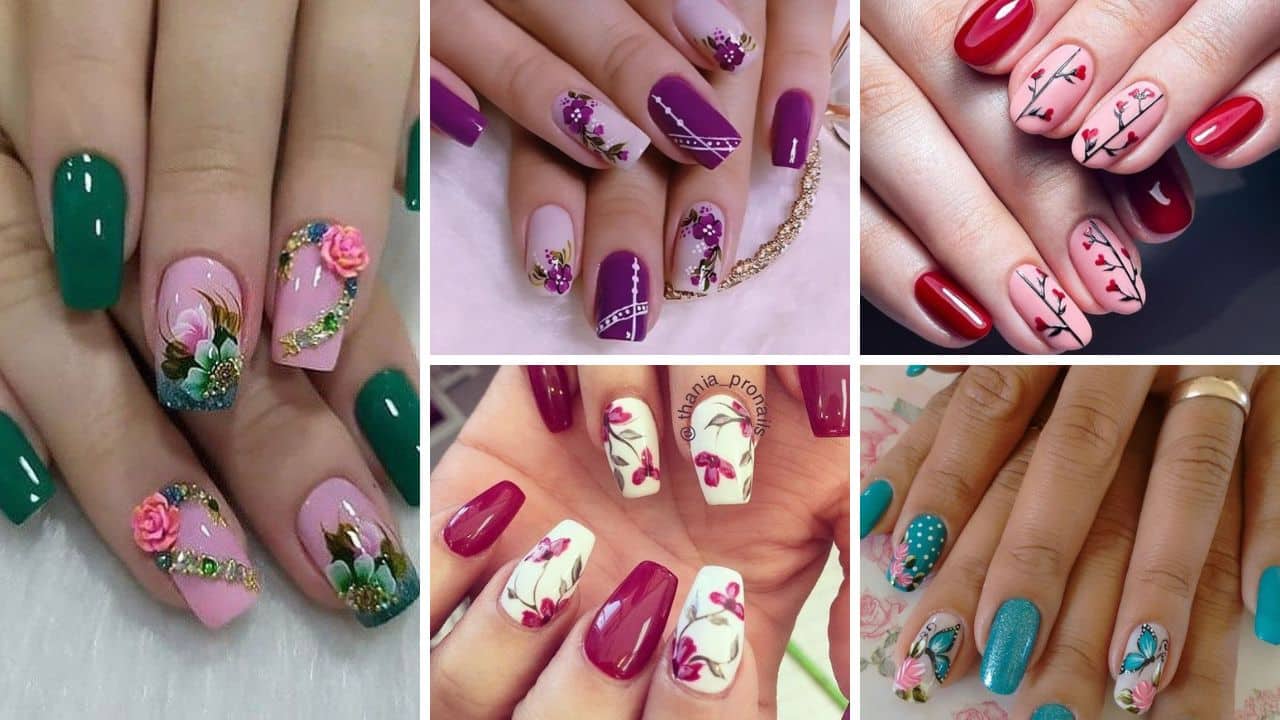 Pretty Spring Nails Ideas Flower Nail Art Designs