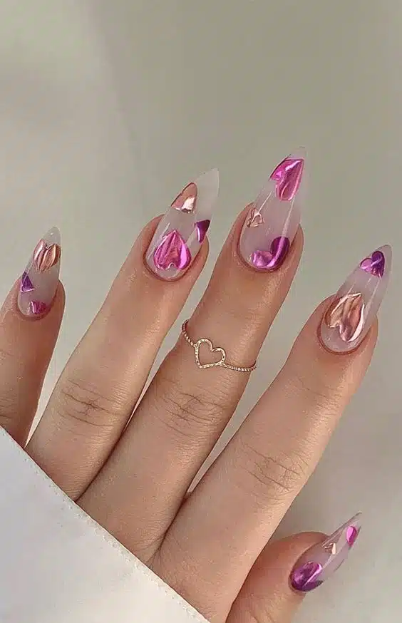 50+ Trendy Heart Nail Designs That Makes Your Finger Pretty
