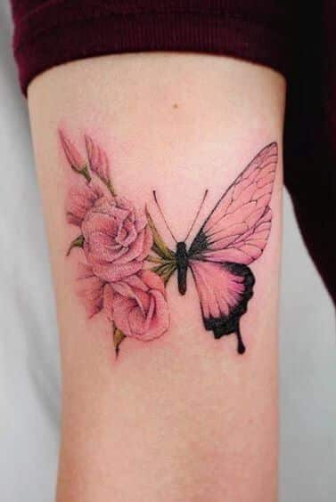 Pink ribbon Butterfly Tattoo