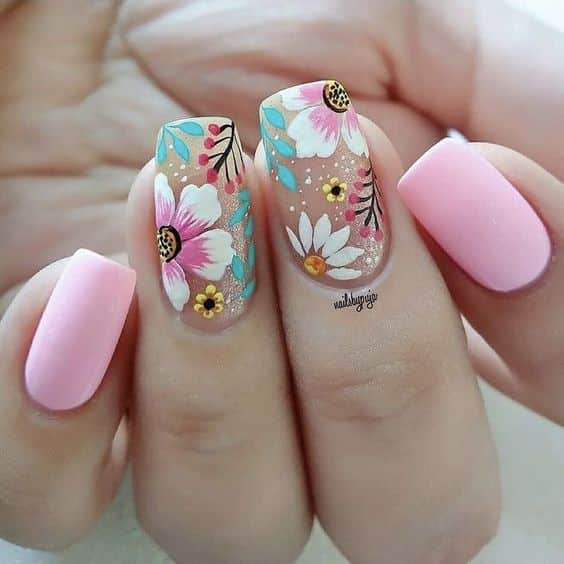 Spring Floral Nails