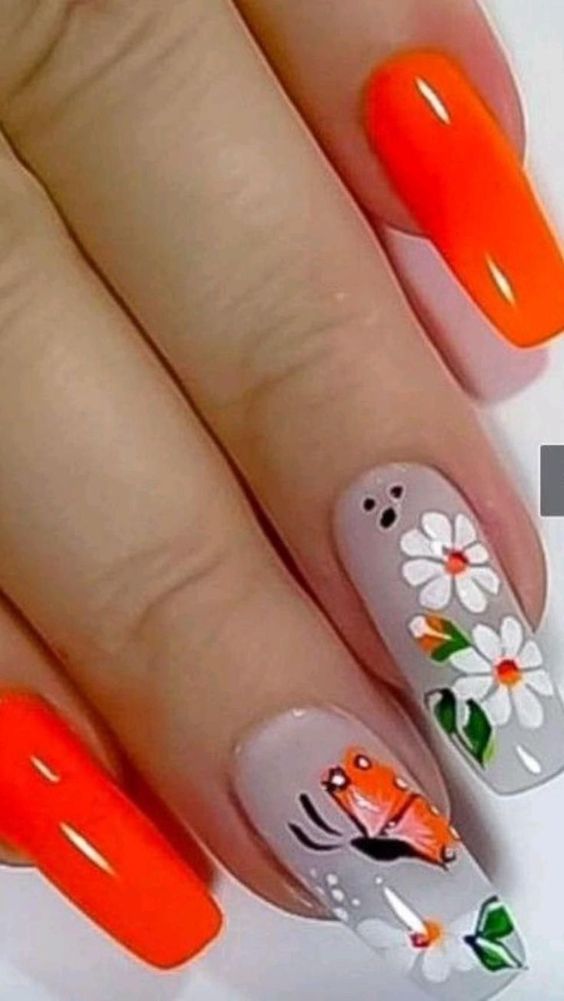 Spring Floral Nails