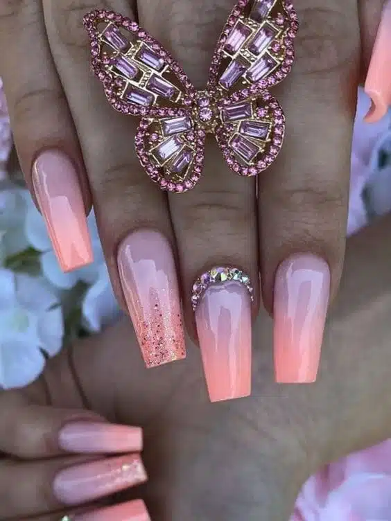 Try These Perfect Peach Color Nail Designs 2023