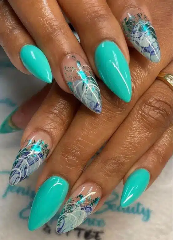 24+ Turquoise Nail Designs For A fresh Look