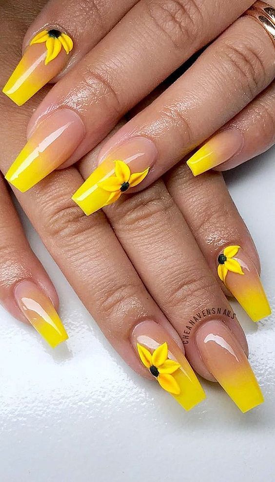 66+ Fabulous Yellow Nails Design 2023