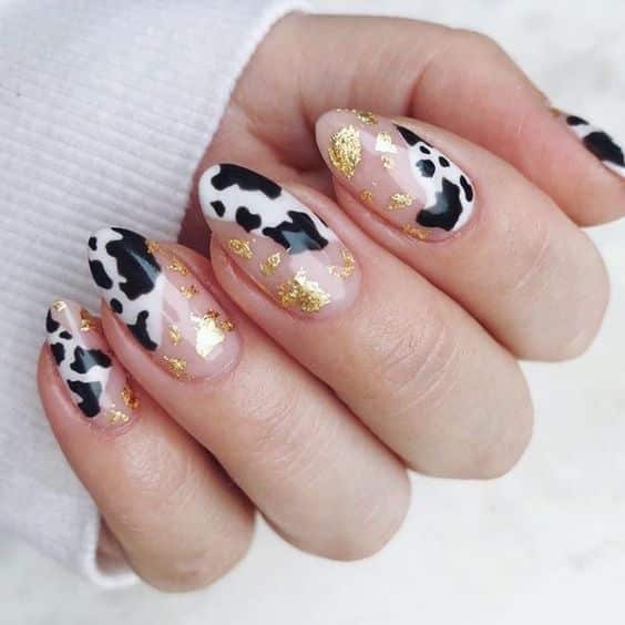 30+ Creative Cow Print Nails Design 2023