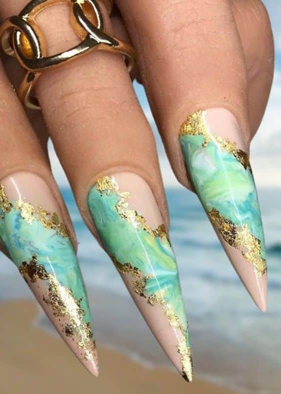 24+ Turquoise Nail Designs For A fresh Look