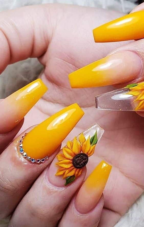 66+ Fabulous Yellow Nails Design 2023