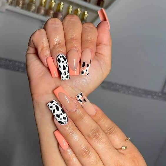 30+ Creative Cow Print Nails Design 2023