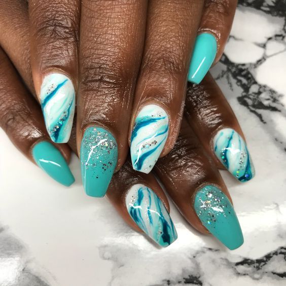 24+ Turquoise Nail Designs For A fresh Look