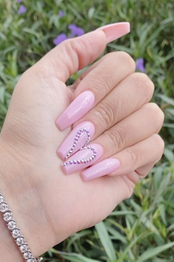 33+ Light Pink Nails With Rhinestones 2023