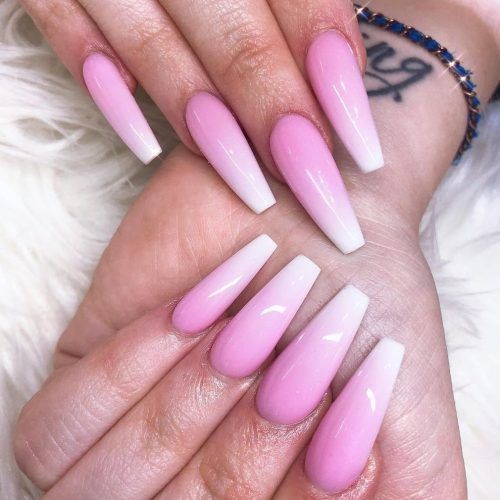 45+ Cure Pink And White Ombre Nail Designs 2023