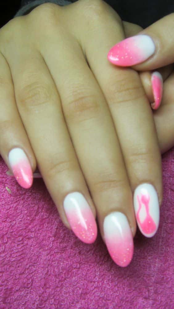 45+ Cure Pink And White Ombre Nail Designs 2023