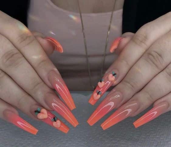 Try These Perfect Peach Color Nail Designs 2023