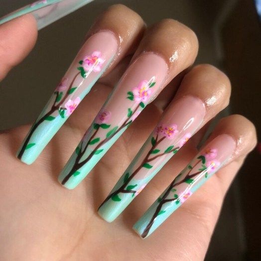 42+ Mint Green Nail Designs To Refresh Your Day