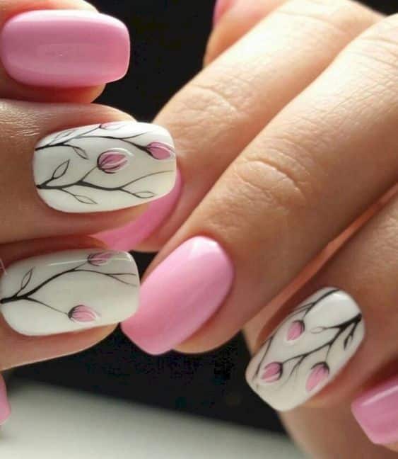 45+ Cure Pink And White Ombre Nail Designs 2023
