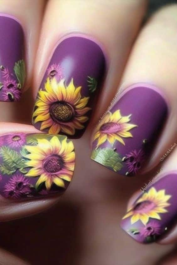 60+ Sunflower Nail Designs You Must Try For This Year 2023