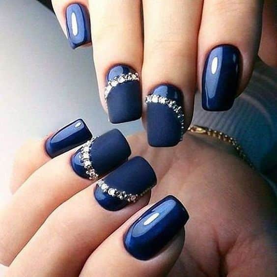 50+ Outstanding Navy Blue Nail Designs 2023