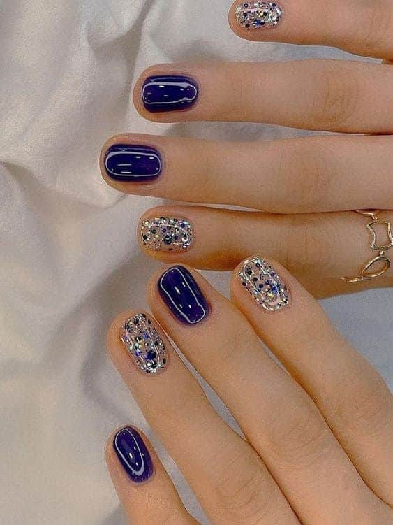 Top 25 Best Blue And Silver Nail Designs 2023