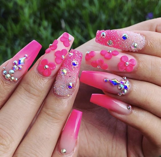 33+ Light Pink Nails With Rhinestones 2023