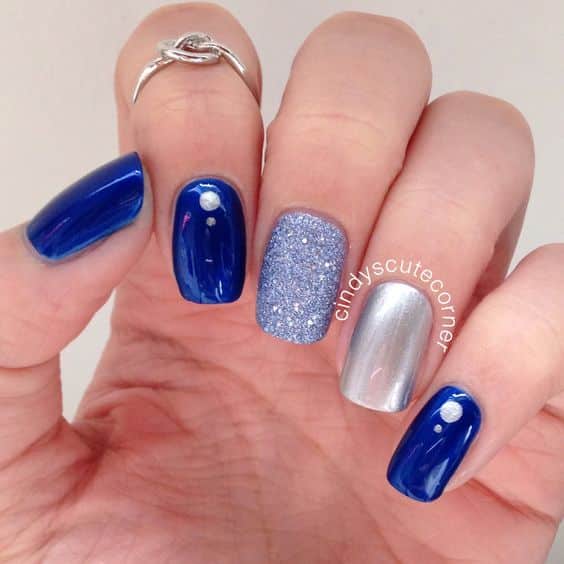 Top 25 Best Blue And Silver Nail Designs 2023