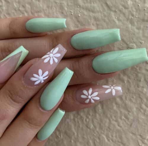 42+ Mint Green Nail Designs To Refresh Your Day