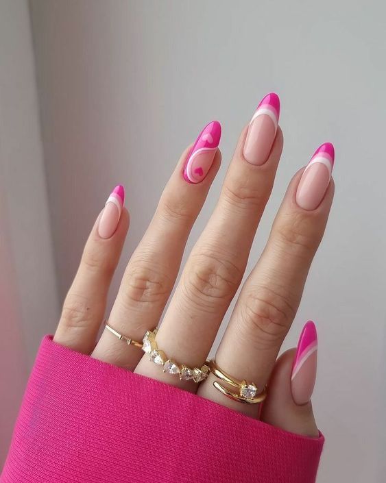 45+ Cure Pink And White Ombre Nail Designs 2023